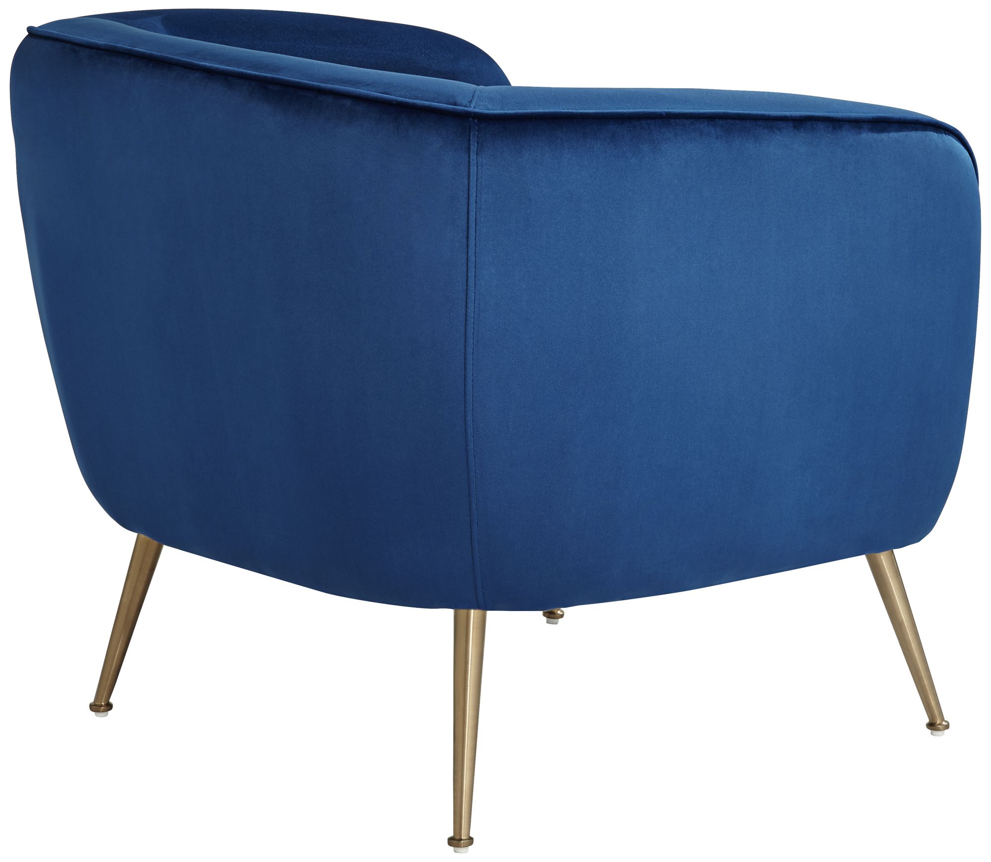 Amara Navy Blue Sky Fabric and Gold Metal Armchair in scene