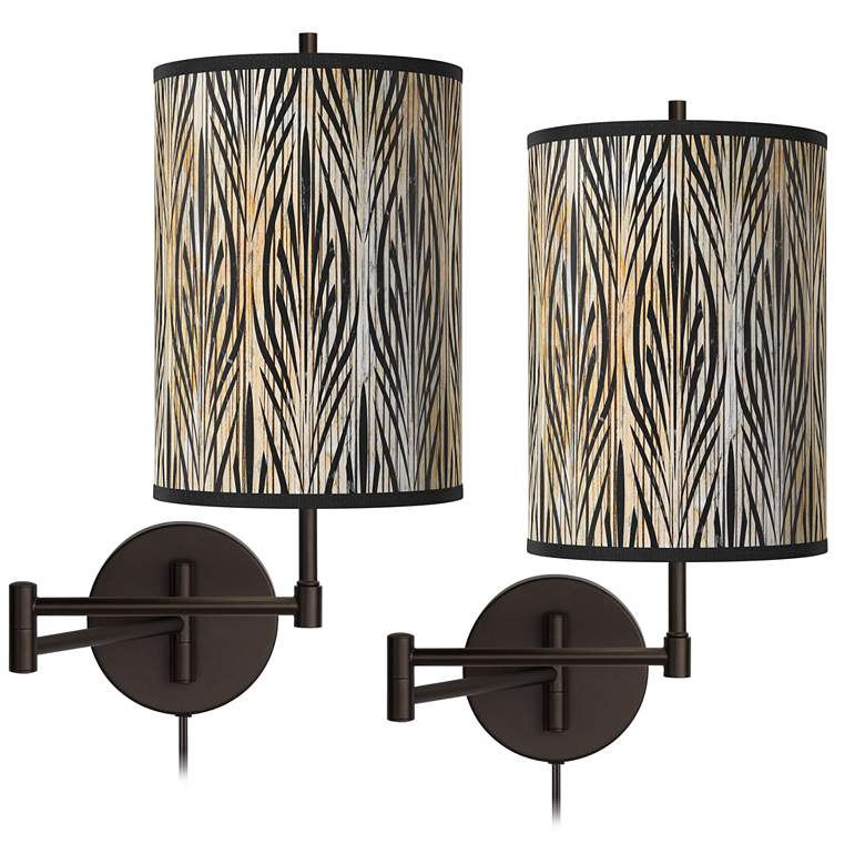 Image 1 Amara Tessa Bronze Swing Arm Wall Lamps Set of 2