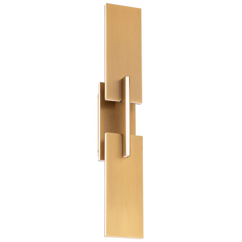 Image 1 Amari 22"H x 3.5"W 4-Light Wall Sconce in Aged Brass
