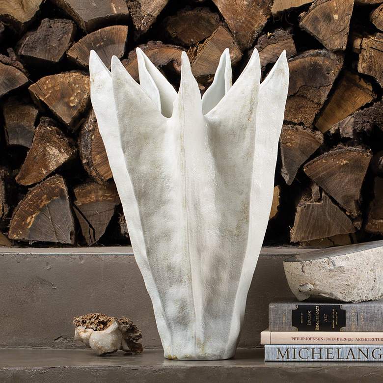 Image 1 Amaryllis 23 inch High White Porcelain Modern Decorative Vase