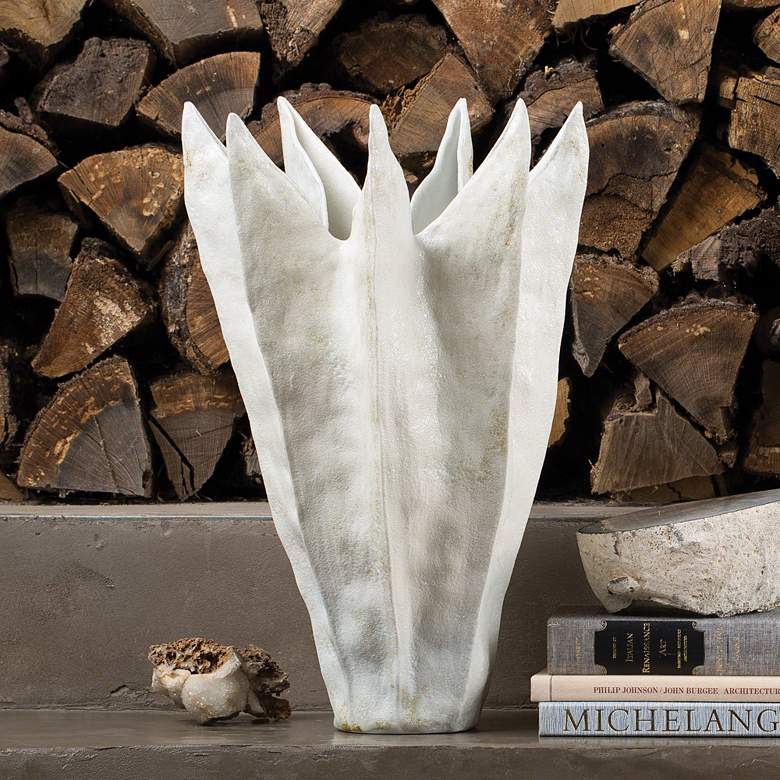Image 1 Amaryllis 23" High White Porcelain Modern Decorative Vase