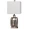 Amasa 22" Brushed Steel Metal and Silver Glass Accent Table Lamp