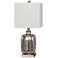 Amasa 22" High Brushed Steel Metal and Silver Glass Accent Table Lamp