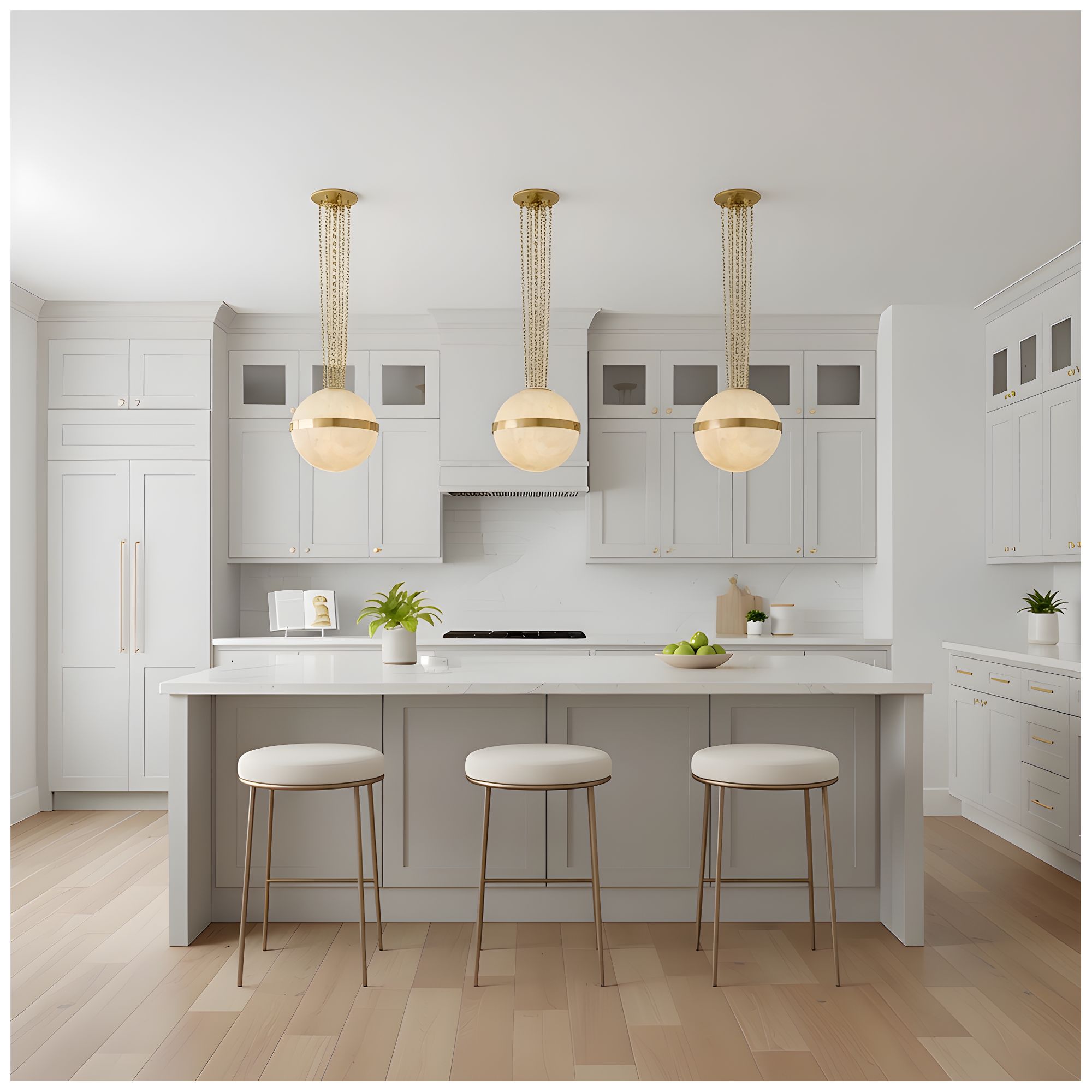 Image 7 Amato 3-Light Brushed Gold Pendant Light more views