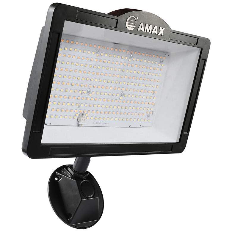 Image 1 Amax Lighitng Black 8 1/2" High Dusk-to-Dawn LED Outdoor Flood Light