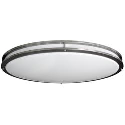 Amax Lighting Nickel Oval 32 1/2" Wide 4707 Lumen LED Ceiling Light