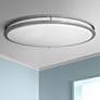 1_Amax Lighting Nickel Oval 32 1/2" Wide 4707 Lumen LED Ceiling Light
