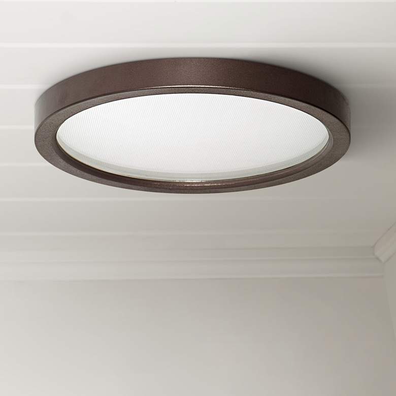 Image 1 Amax Lighting Pancake Disc 5 1/2" Bronze LED Outdoor Ceiling Light