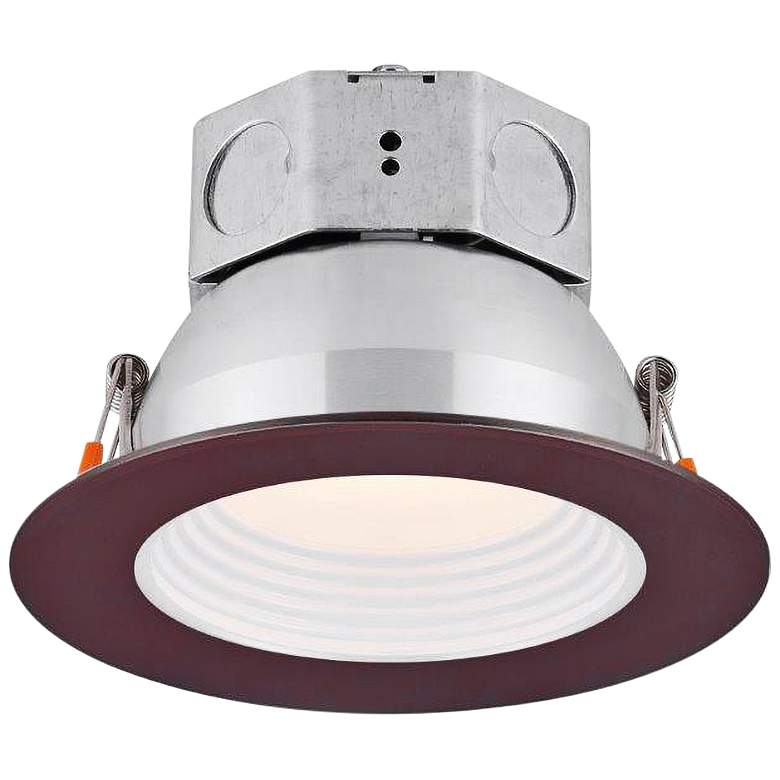 Image 1 Amax Lighting Veloce 4" Bronze LED Baffle Recessed Lighting Downlight