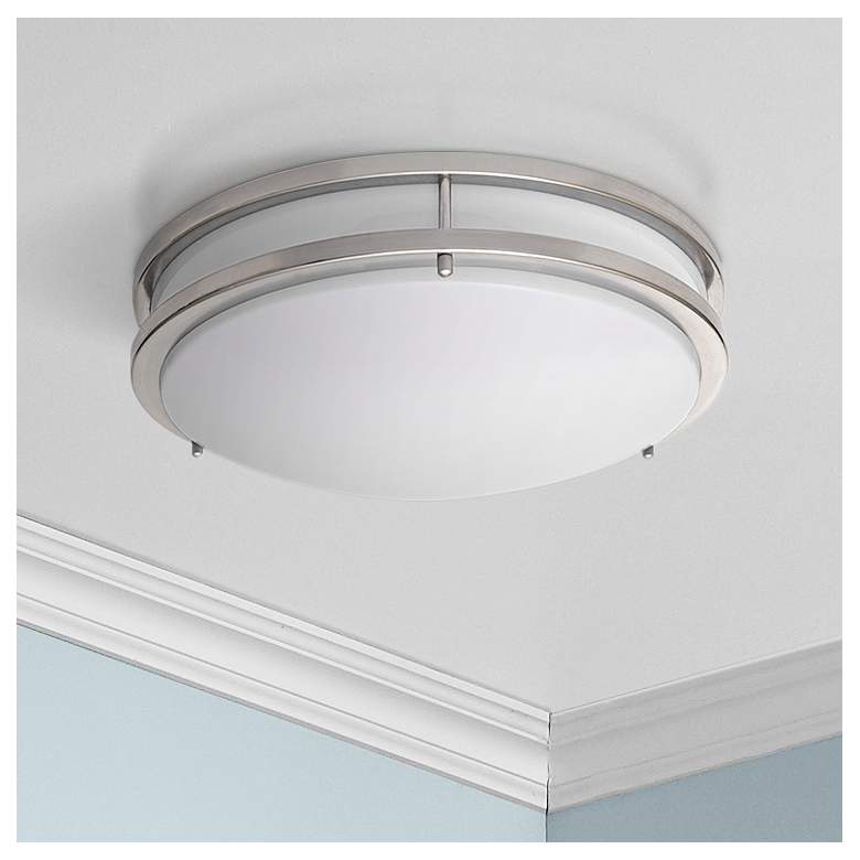 Image 1 Amax Zaire 10" Wide Brushed Nickel Modern LED Ceiling Light
