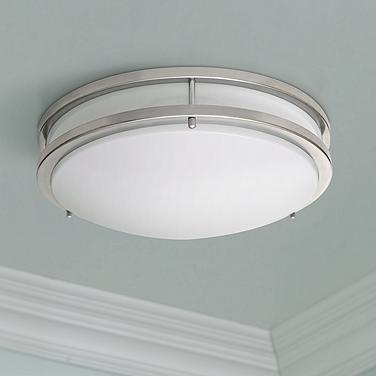 Amax Zaire 14" Wide Brushed Nickel Modern Flushmount LED Ceiling Light