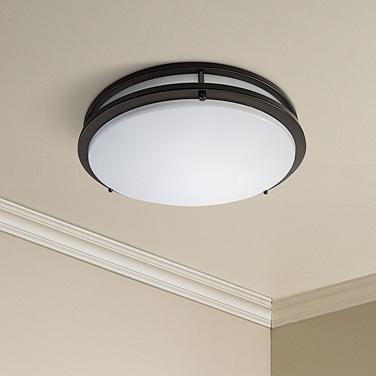 Amax Zaire Bronze 14" Wide Modern Flushmount LED Ceiling Light