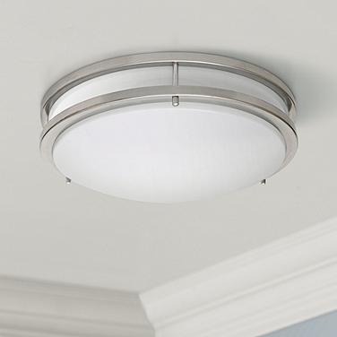 Amax Zaire Brushed Nickel 17" Wide Flushmount LED Ceiling Light