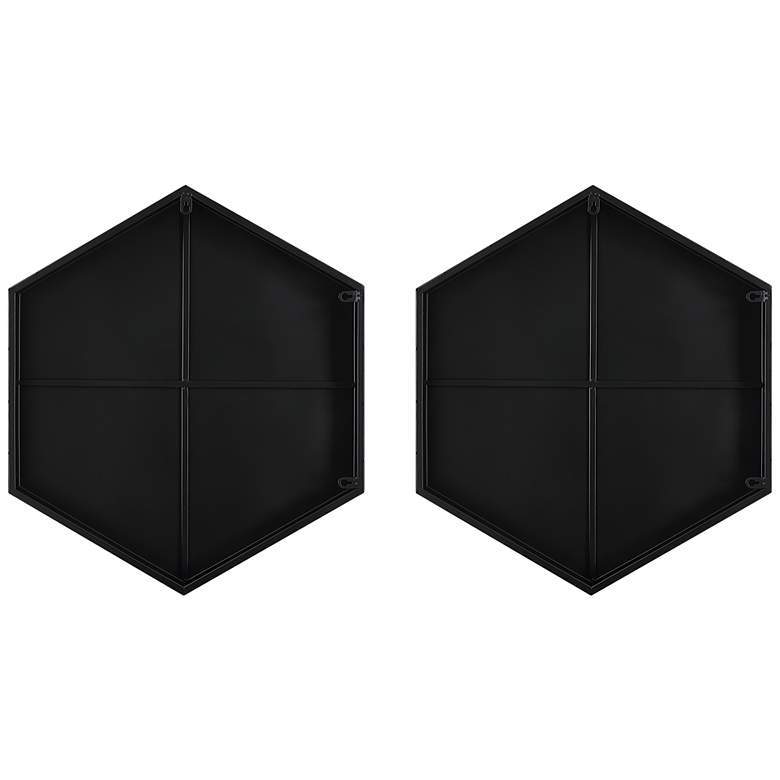Image 5 Amaya Black 23 1/4" x 20 1/4" Hexagon Wall Mirrors Set of 2 more views