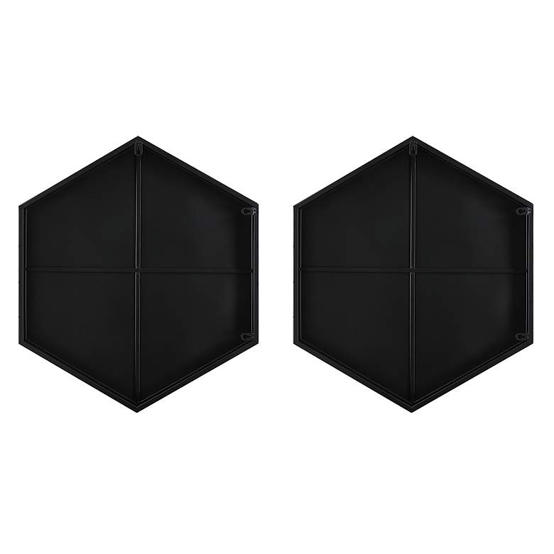 Image 5 Amaya Black 23 1/4" x 20 1/4" Hexagon Wall Mirrors Set of 2 more views