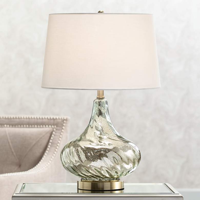 Image 1 Amaya Silver Mercury Glass Table Lamp