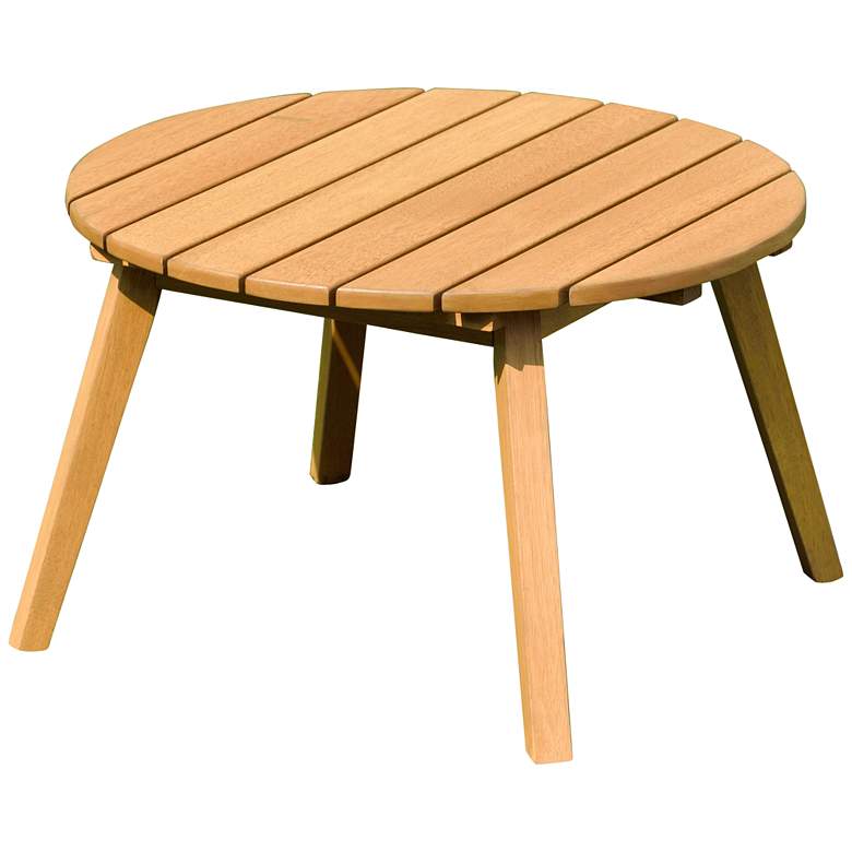 Image 2 Amazonia Chesnut 20" Wide Eucalyptus Round Patio Side Table