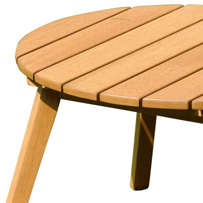 Image 3 Amazonia Chesnut 20" Wide Eucalyptus Round Patio Side Table more views