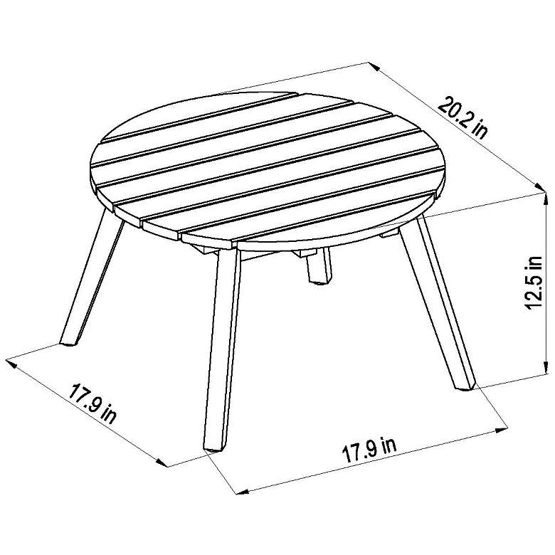 Image 5 Amazonia Chesnut 20" Wide Eucalyptus Round Patio Side Table more views