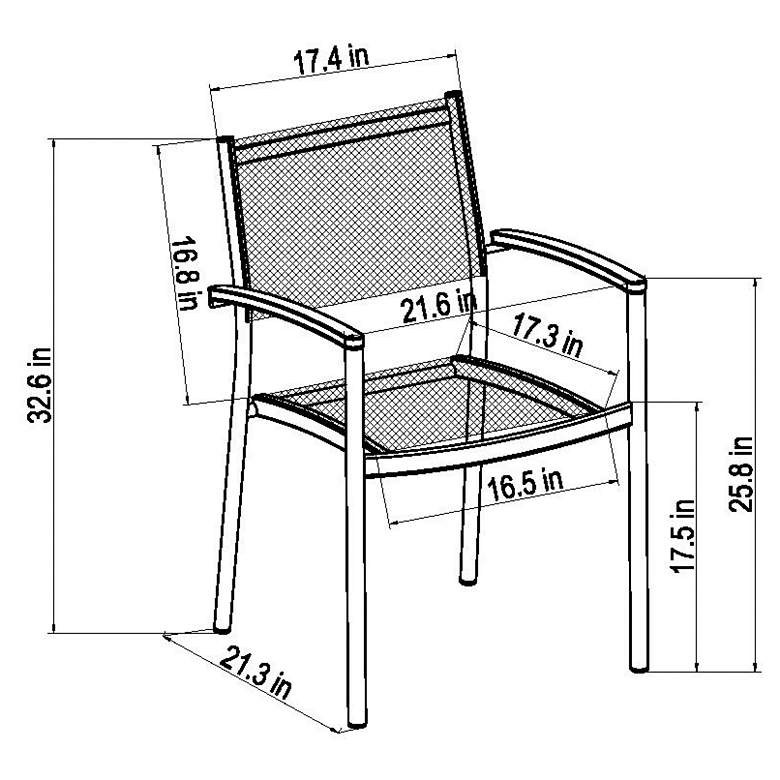 Image 6 Amazonia Trevi Black Eucalyptus Patio Stacking Armchair Set of 4 more views