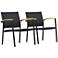 Amazonia Trevi Black Eucalyptus Stacking Sofa Chair Set of 2