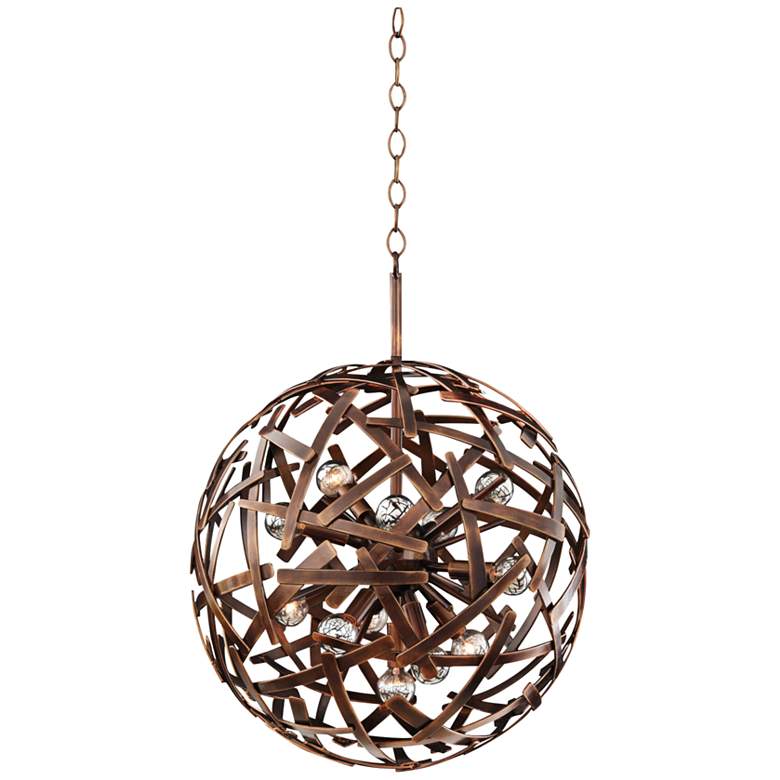Image 2 Ambassador 20 inch Wide Copper Recycled Steel Sphere Pendant