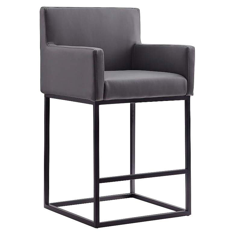 Image 1 Ambassador 26" Gray Genuine Leather Counter Stool