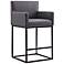 Ambassador 26" Gray Genuine Leather Counter Stool