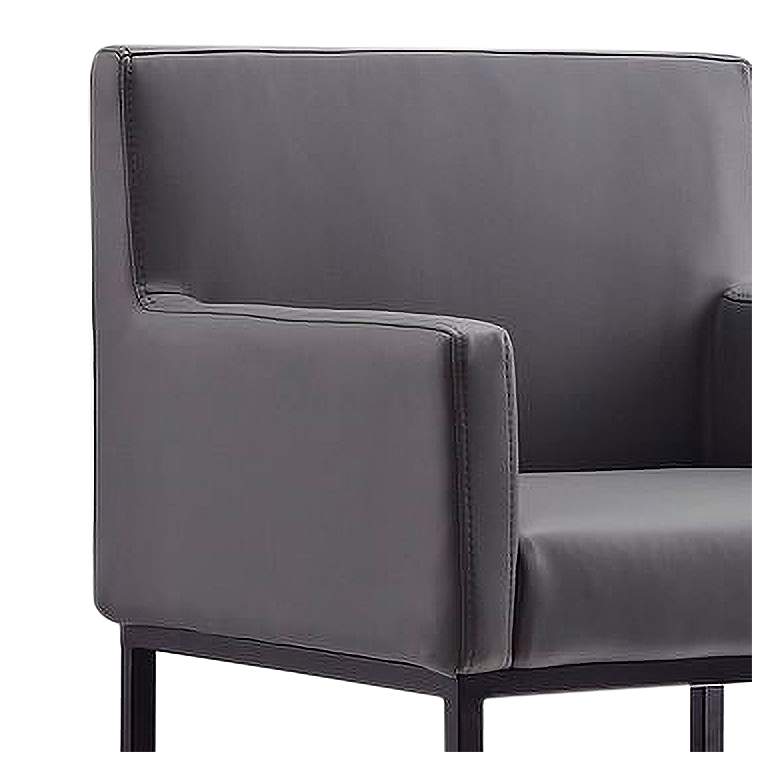 Image 2 Ambassador 26" Gray Genuine Leather Counter Stool more views