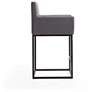 5_Ambassador 26" Gray Genuine Leather Counter Stool more views