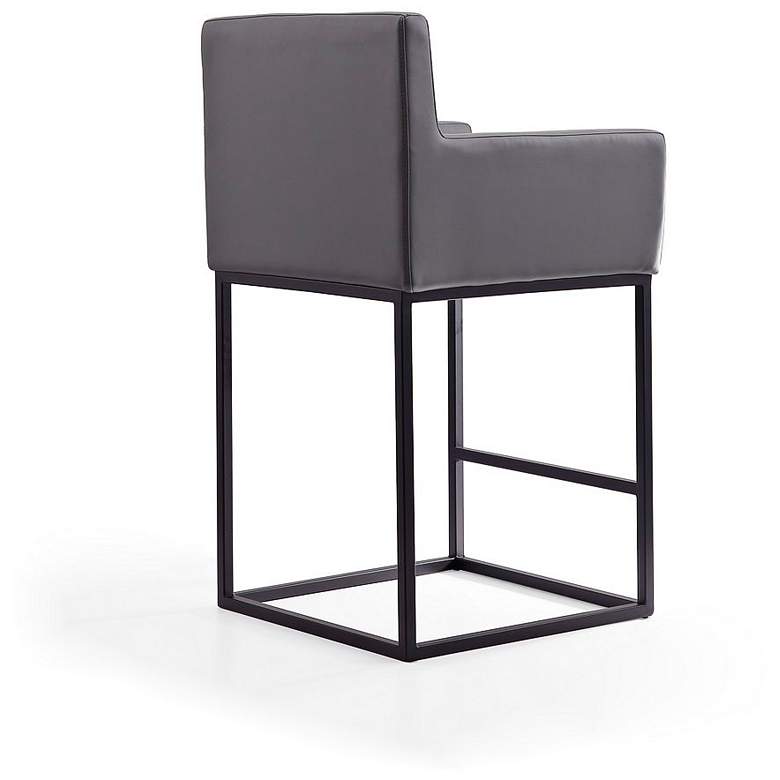 Image 6 Ambassador 26" Gray Genuine Leather Counter Stool more views