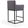 6_Ambassador 26" Gray Genuine Leather Counter Stool more views