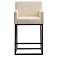 Ambassador 38" Cream & Black Metal Counter Height Bar Stool