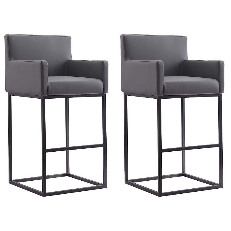 Image 1 Ambassador Barstool in Grey and Black (Set of 2)