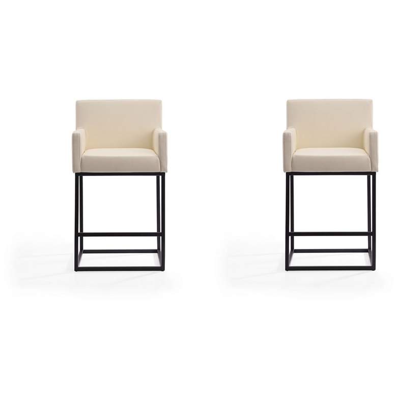 Image 1 Ambassador Counter Stool in Cream and Black (Set of 2)