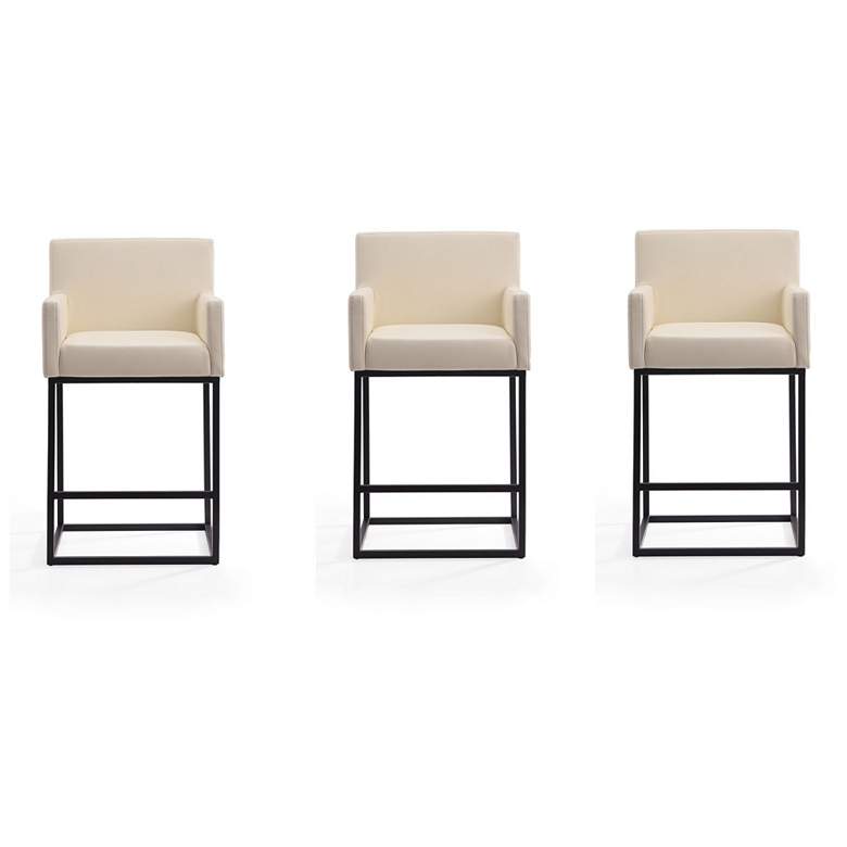 Image 1 Ambassador Counter Stool in Cream and Black (Set of 3)