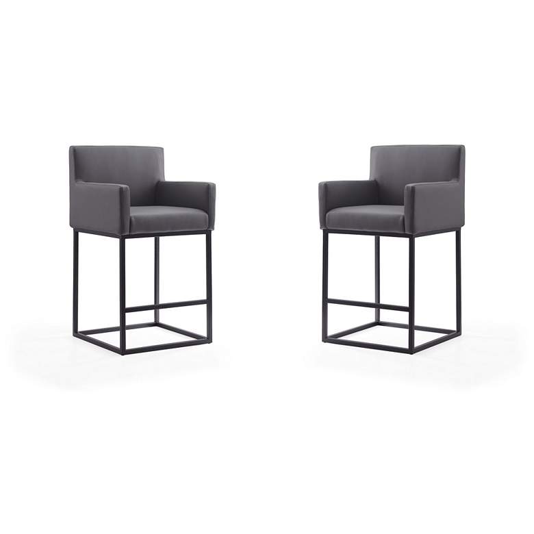 Image 1 Ambassador Counter Stool in Grey and Black-Set of 2