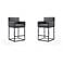 Ambassador Counter Stool in Grey and Black-Set of 2