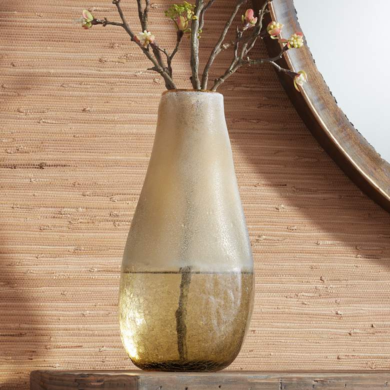 Amber 12&quot; High Glass Decorative Vase