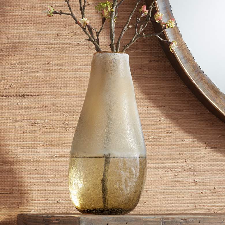 Image 1 Amber 12" High Glass Decorative Vase