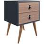 Amber 17 3/4" Wide Matte Blue Wood 2-Drawer Modern Nightstand