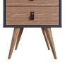 Thumbnail3 of Amber 17 3/4" Wide Matte Blue Wood 2-Drawer Modern Nightstand more views