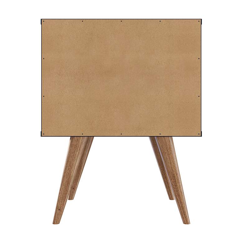 Image 6 Amber 17 3/4" Wide Matte Blue Wood 2-Drawer Modern Nightstand more views