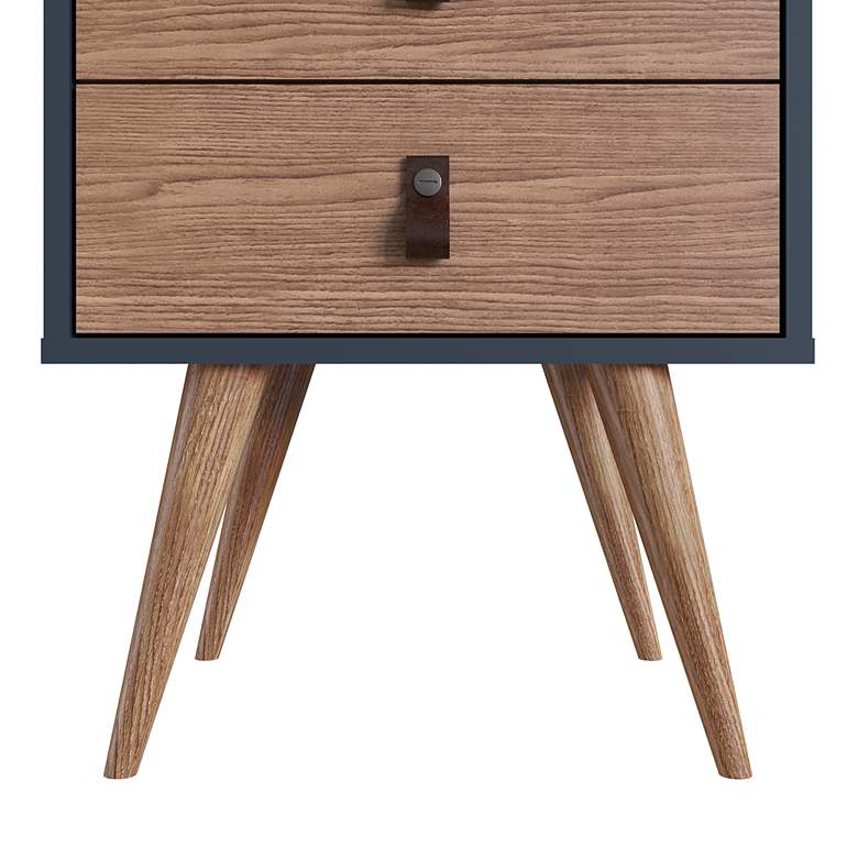 Image 2 Amber 17 3/4" Wide Matte Blue Wood Modern Nightstands Set of 2 more views