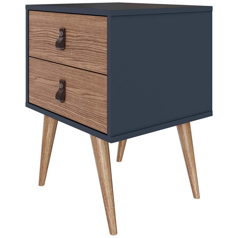 Image 7 Amber 17 3/4 inch Wide Matte Blue Wood Modern Nightstands Set of 2 more views