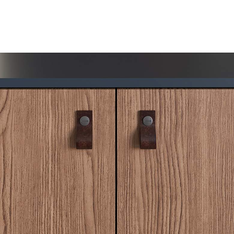 Image 4 Amber 32 3/4 inch Wide Blue Nature Wood 2-Door Accent Cabinet more views
