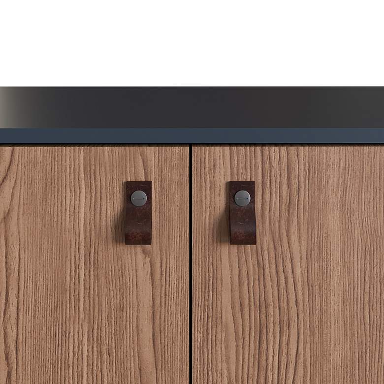 Image 4 Amber 32 3/4" Wide Blue Nature Wood 2-Door Accent Cabinet more views
