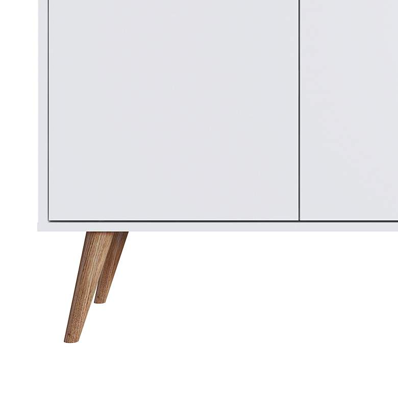 Image 3 Amber 32 3/4" Wide Matte White Wood 2-Door Accent Cabinet more views