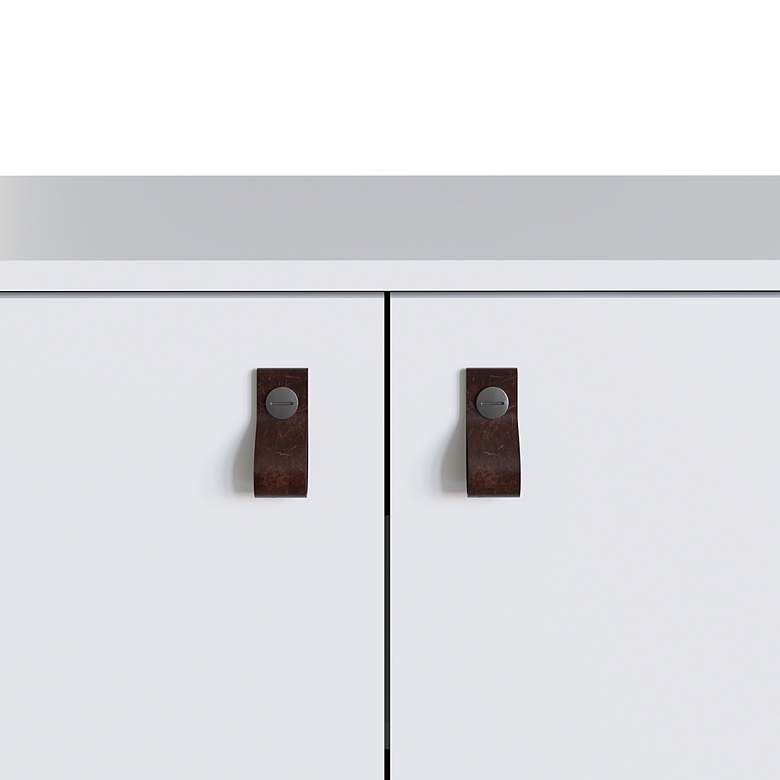 Image 4 Amber 32 3/4" Wide Matte White Wood 2-Door Accent Cabinet more views