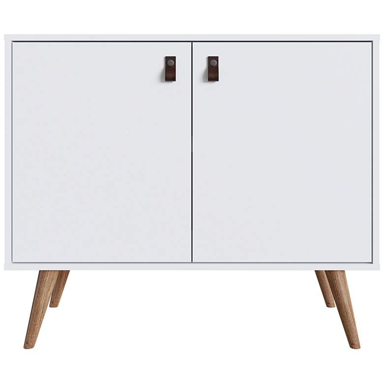 Image 5 Amber 32 3/4 inch Wide Matte White Wood 2-Door Accent Cabinet more views